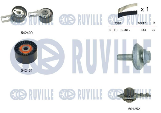 Pompe à Eau + Kit de Courroie Crantée - 1.6 HDI/TDCI 2010>