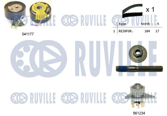 Pompe à Eau + Kit de Courroie Crantée - PSA 1.4