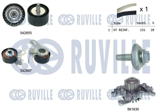 Pompe à Eau + Kit de Courroie Crantée - PSA 1.5 Bluehdi
