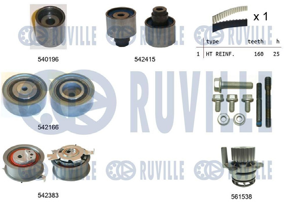 Pompe à Eau + Kit de Courroie Crantée - VAG 1.6-2.0 Tdi
